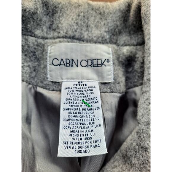 Vintage Cabin Creek Women’s Coat 100% Wool Heather Grey Size 8P - Picture 2 of 5